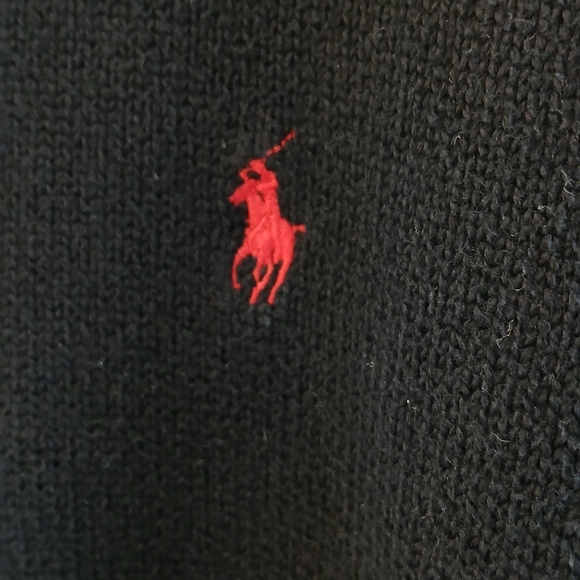 Polo Ralph Lauren Mock‑Neck Quarter‑Zip Sweater – Black w/ Red Pony – 3XLT - Picture 2 of 7